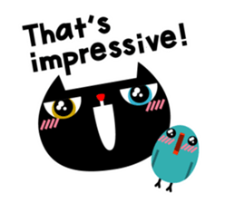 Lucky cat and the blue bird 3 sticker #2251675