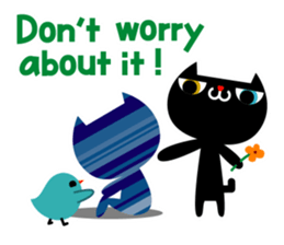 Lucky cat and the blue bird 3 sticker #2251677