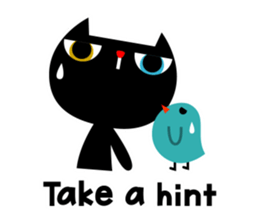 Lucky cat and the blue bird 3 sticker #2251682