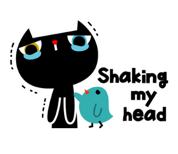 Lucky cat and the blue bird 3 sticker #2251683