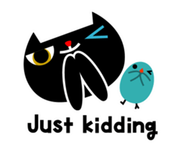 Lucky cat and the blue bird 3 sticker #2251686