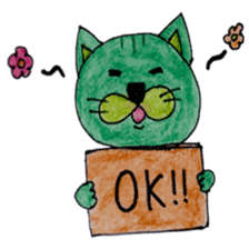 Green cat(group-talk) sticker #2256138