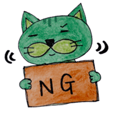 Green cat(group-talk) sticker #2256139