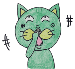Green cat(group-talk) sticker #2256172
