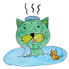 Green cat(group-talk) sticker #2256174