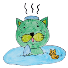 Green cat(group-talk) sticker #2256174