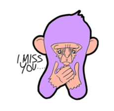 purple monkey sticker #2261298