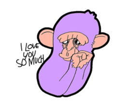 purple monkey sticker #2261299