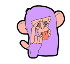 purple monkey sticker #2261305