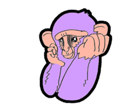 purple monkey sticker #2261307