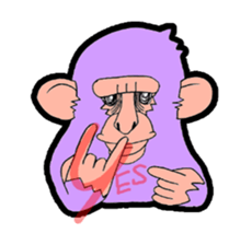 purple monkey sticker #2261310