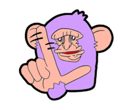 purple monkey sticker #2261315