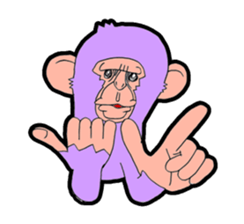 purple monkey sticker #2261317