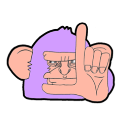 purple monkey sticker #2261325