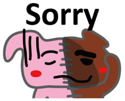 Half rabbit & Half bear by English sticker #2262552