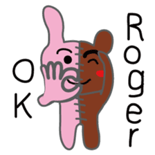 Half rabbit & Half bear by English sticker #2262555