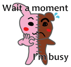 Half rabbit & Half bear by English sticker #2262556