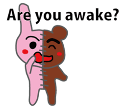 Half rabbit & Half bear by English sticker #2262558