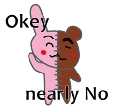 Half rabbit & Half bear by English sticker #2262560