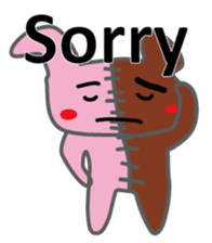 Half rabbit & Half bear by English sticker #2262563