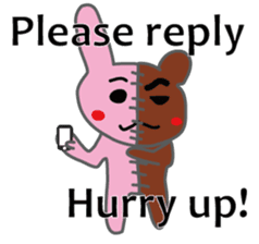 Half rabbit & Half bear by English sticker #2262564