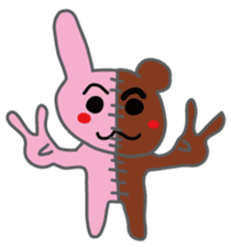 Half rabbit & Half bear by English sticker #2262565