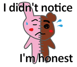 Half rabbit & Half bear by English sticker #2262568