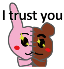 Half rabbit & Half bear by English sticker #2262569