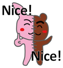 Half rabbit & Half bear by English sticker #2262572