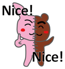 Half rabbit & Half bear by English sticker #2262572