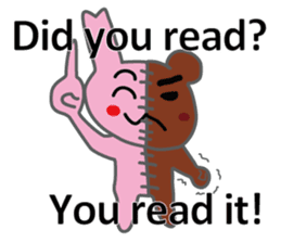 Half rabbit & Half bear by English sticker #2262576