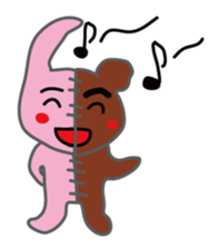 Half rabbit & Half bear by English sticker #2262579