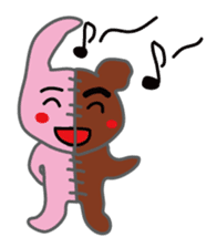 Half rabbit & Half bear by English sticker #2262579
