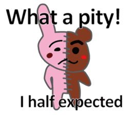 Half rabbit & Half bear by English sticker #2262581