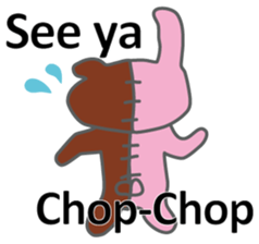 Half rabbit & Half bear by English sticker #2262583