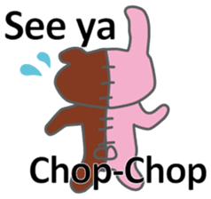 Half rabbit & Half bear by English sticker #2262583