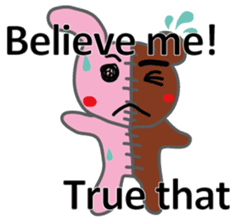 Half rabbit & Half bear by English sticker #2262586