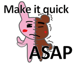 Half rabbit & Half bear by English sticker #2262589