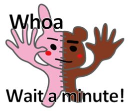 Half rabbit & Half bear by English sticker #2262590