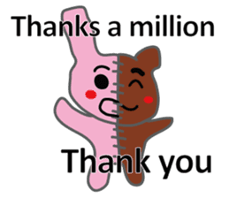 Half rabbit & Half bear by English sticker #2262591