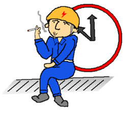 Go for it! Electric construction person sticker #2264958