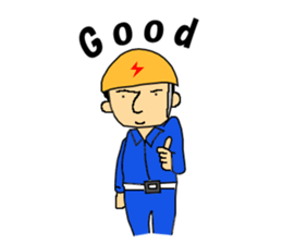Go for it! Electric construction person sticker #2264968