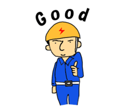 Go for it! Electric construction person sticker #2264968