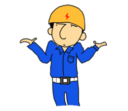 Go for it! Electric construction person sticker #2264970