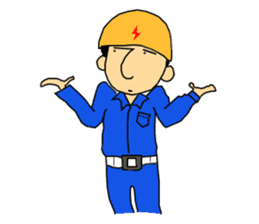 Go for it! Electric construction person sticker #2264970