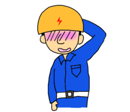 Go for it! Electric construction person sticker #2264971