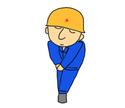 Go for it! Electric construction person sticker #2264976