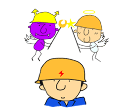 Go for it! Electric construction person sticker #2264979