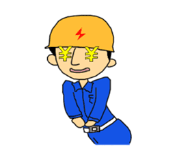 Go for it! Electric construction person sticker #2264985