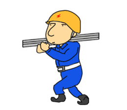 Go for it! Electric construction person sticker #2264990